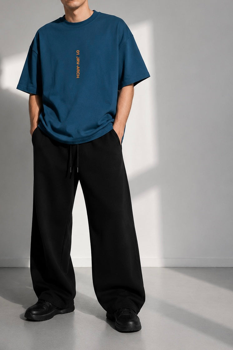 JRAVI VINTAGE HEAVY DROP TEE - PETROL