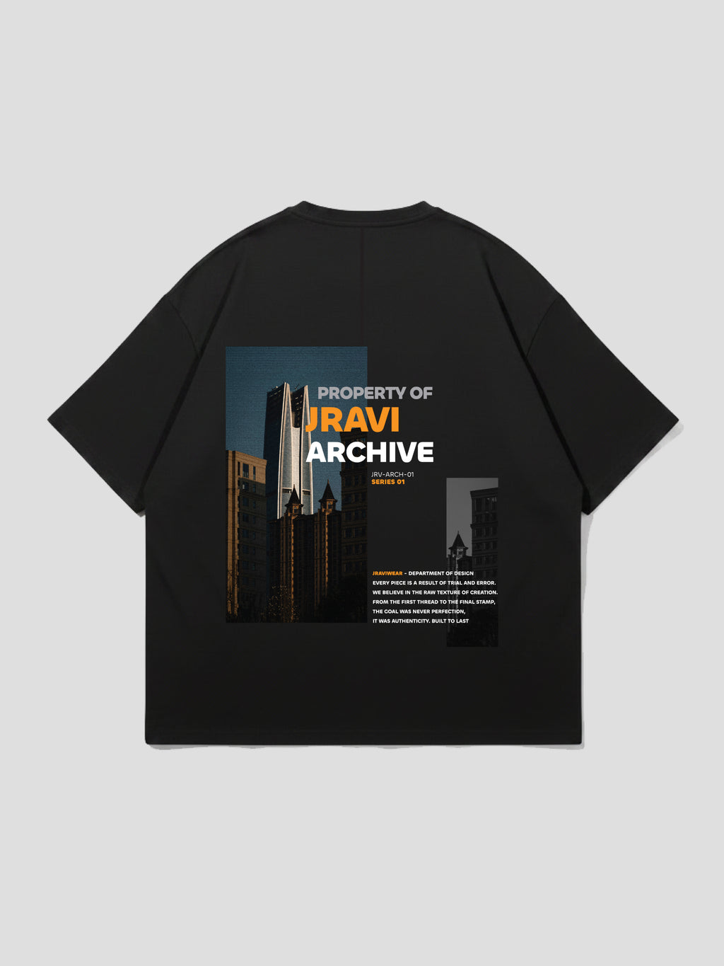 JRAVI VINTAGE HEAVY DROP TEE - BLACK