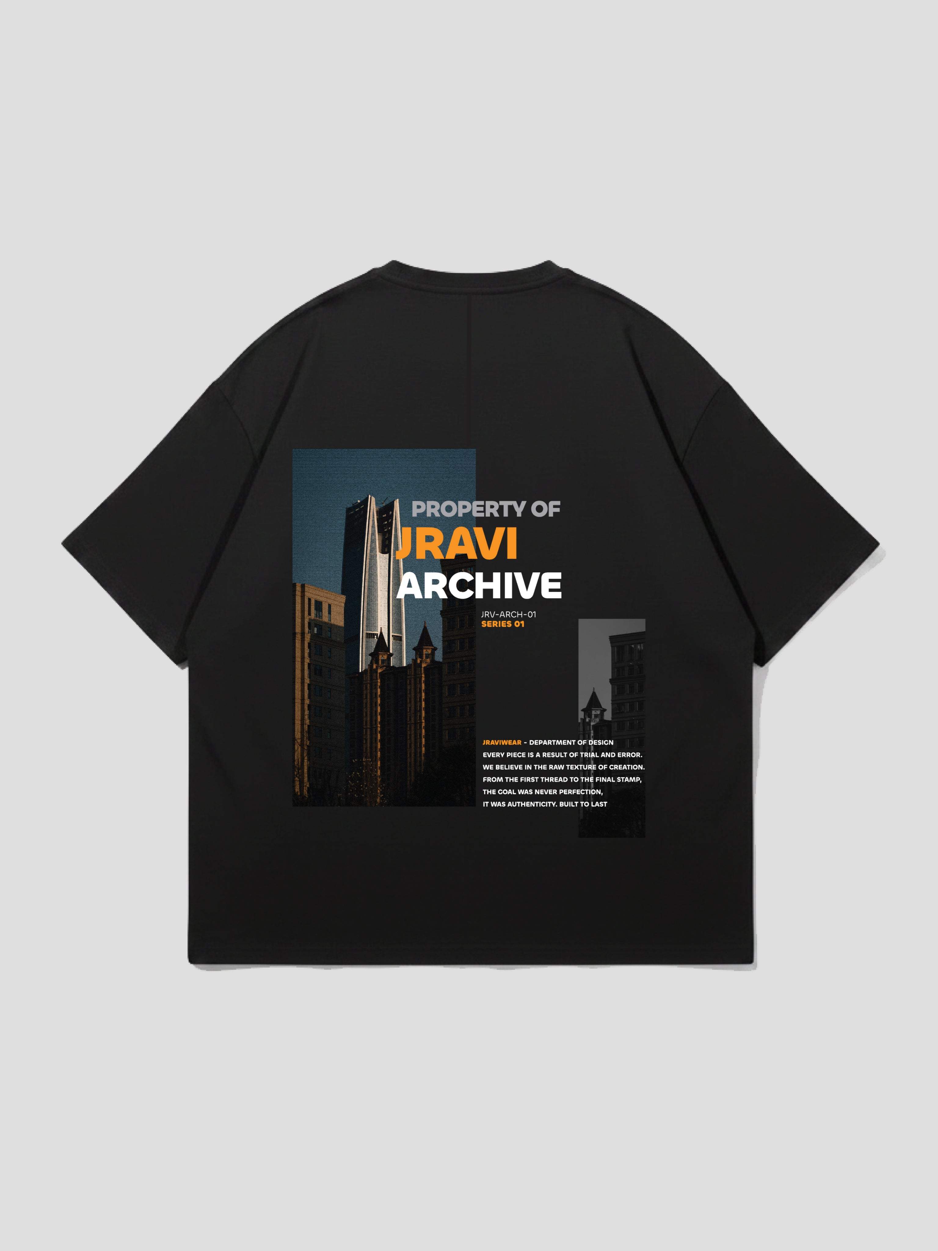 JRAVI VINTAGE HEAVY DROP TEE - BLACK