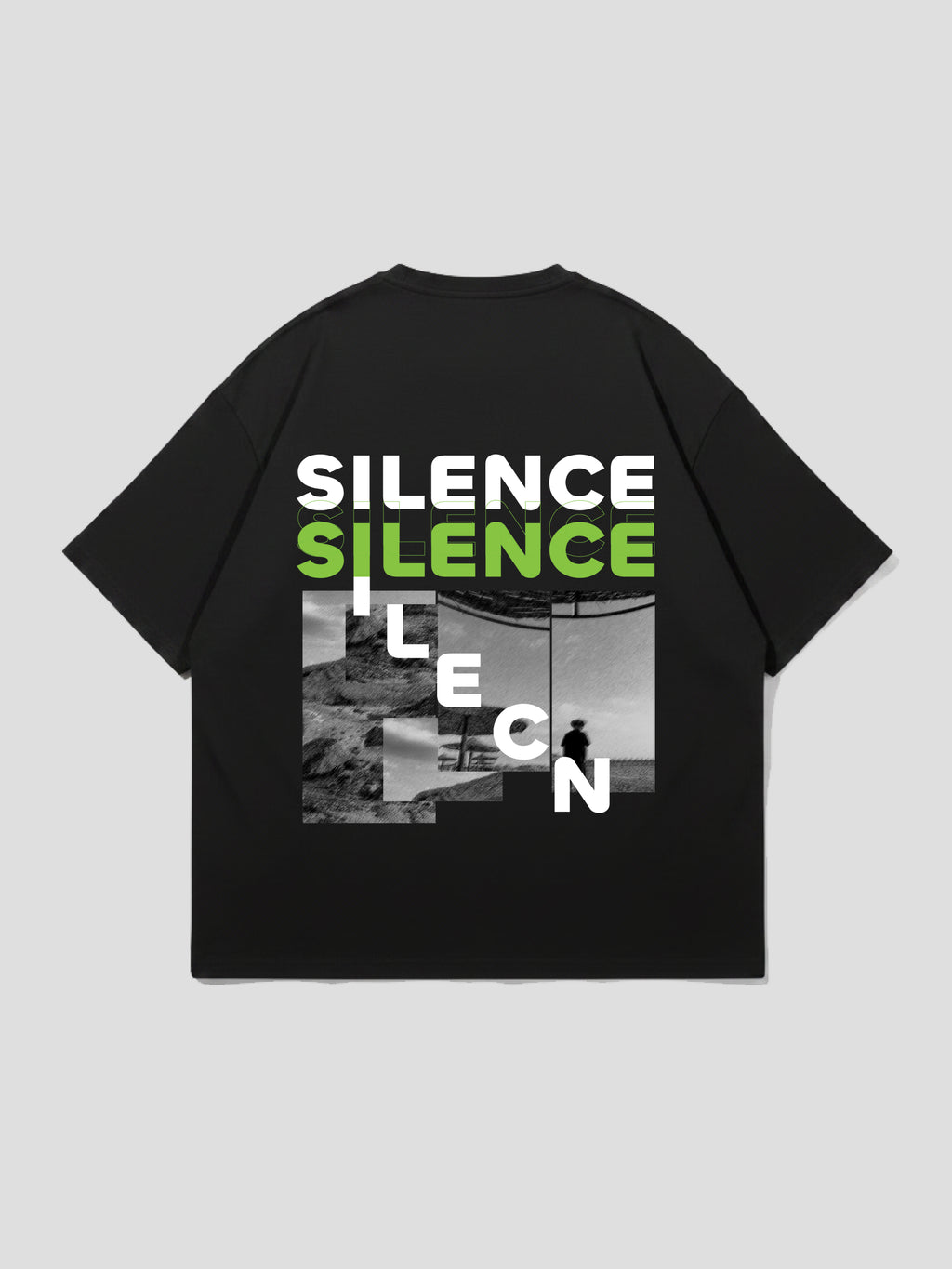 JRAVI SILENCE HEAVY DROP TEE - BLACK