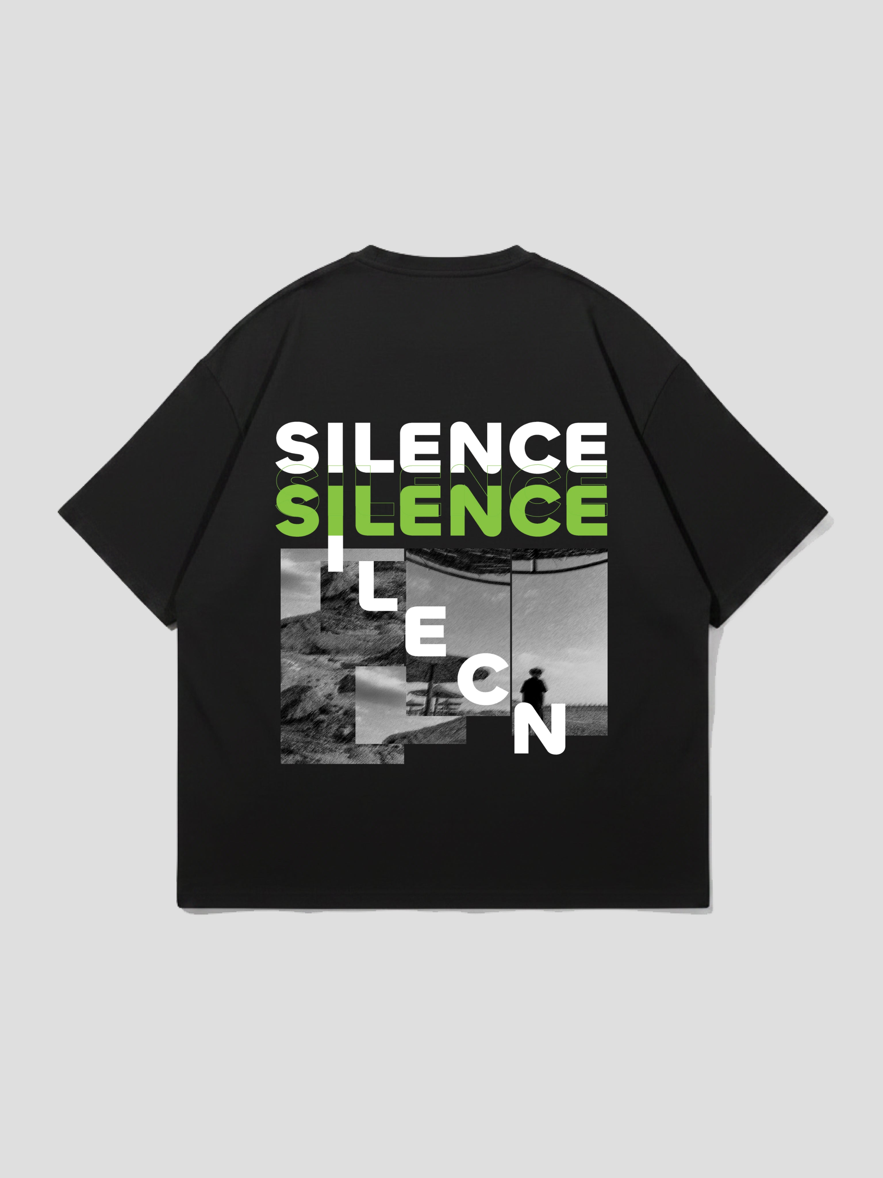 JRAVI SILENCE HEAVY DROP TEE - BLACK