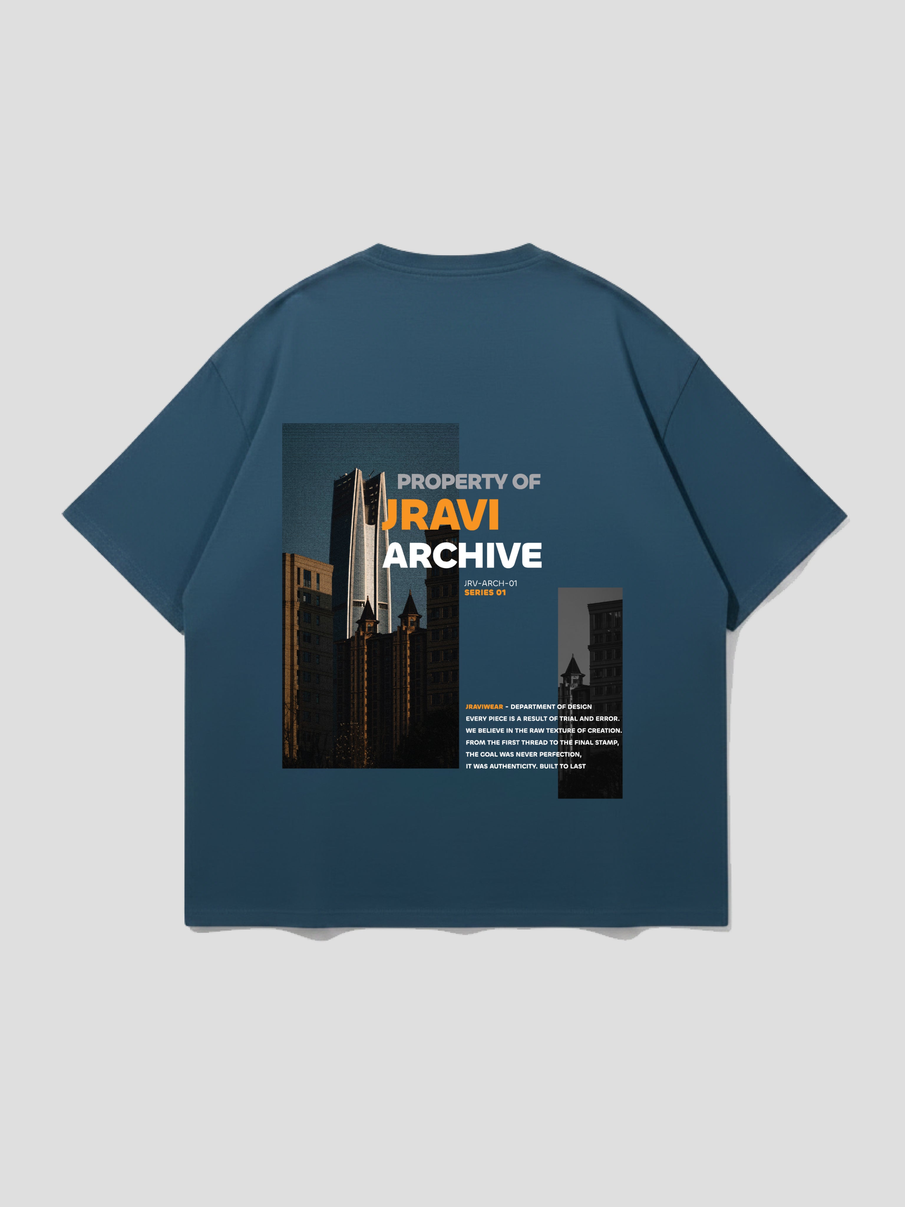 JRAVI VINTAGE HEAVY DROP TEE - PETROL