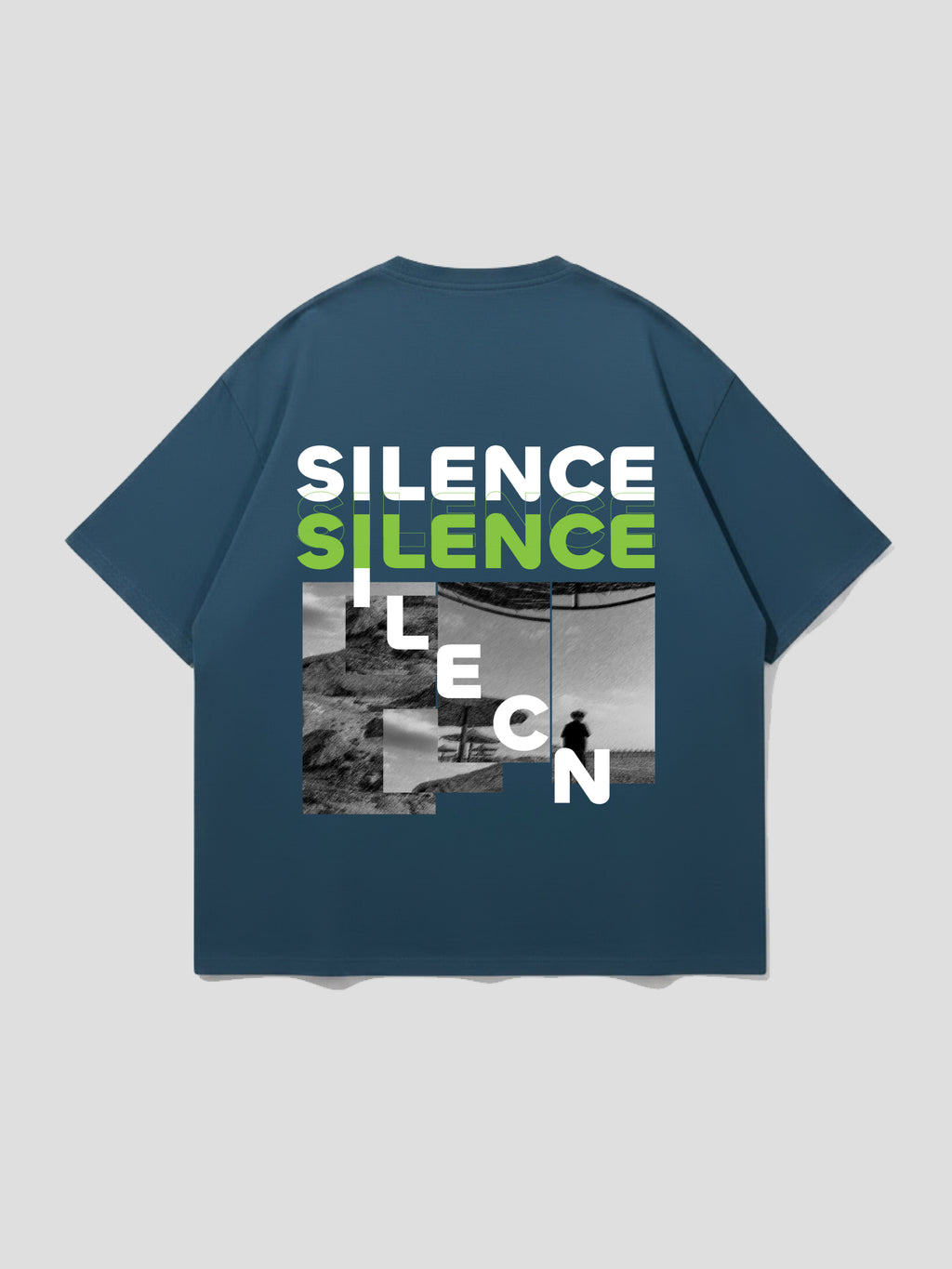 JRAVI SILENCE HEAVY DROP TEE - PETROL