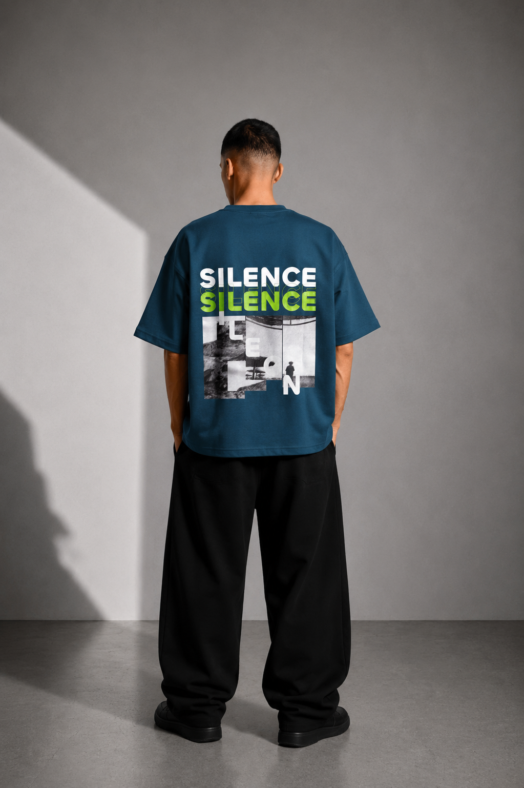 JRAVI SILENCE HEAVY DROP TEE - PETROL