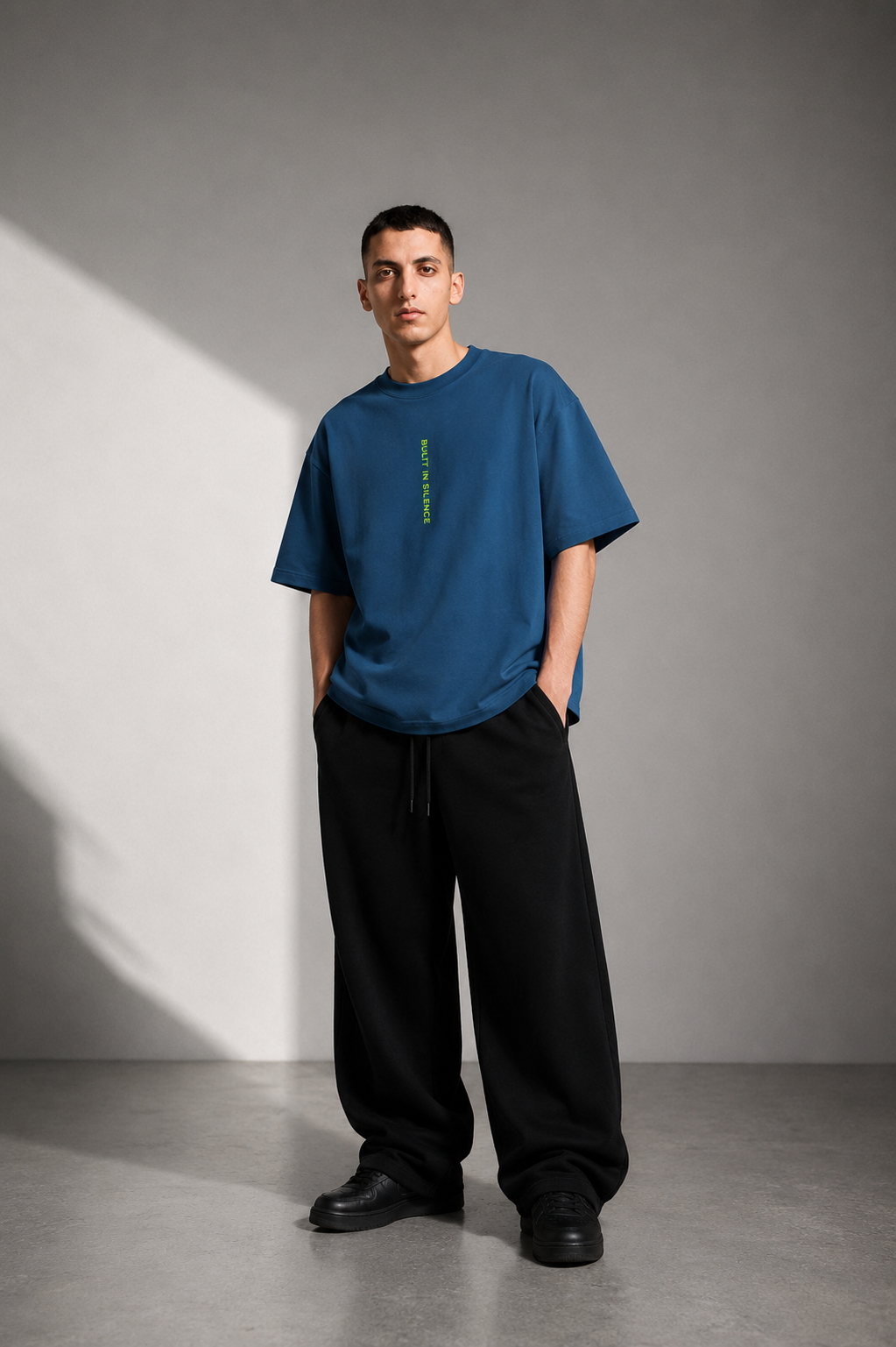 JRAVI SILENCE HEAVY DROP TEE - PETROL